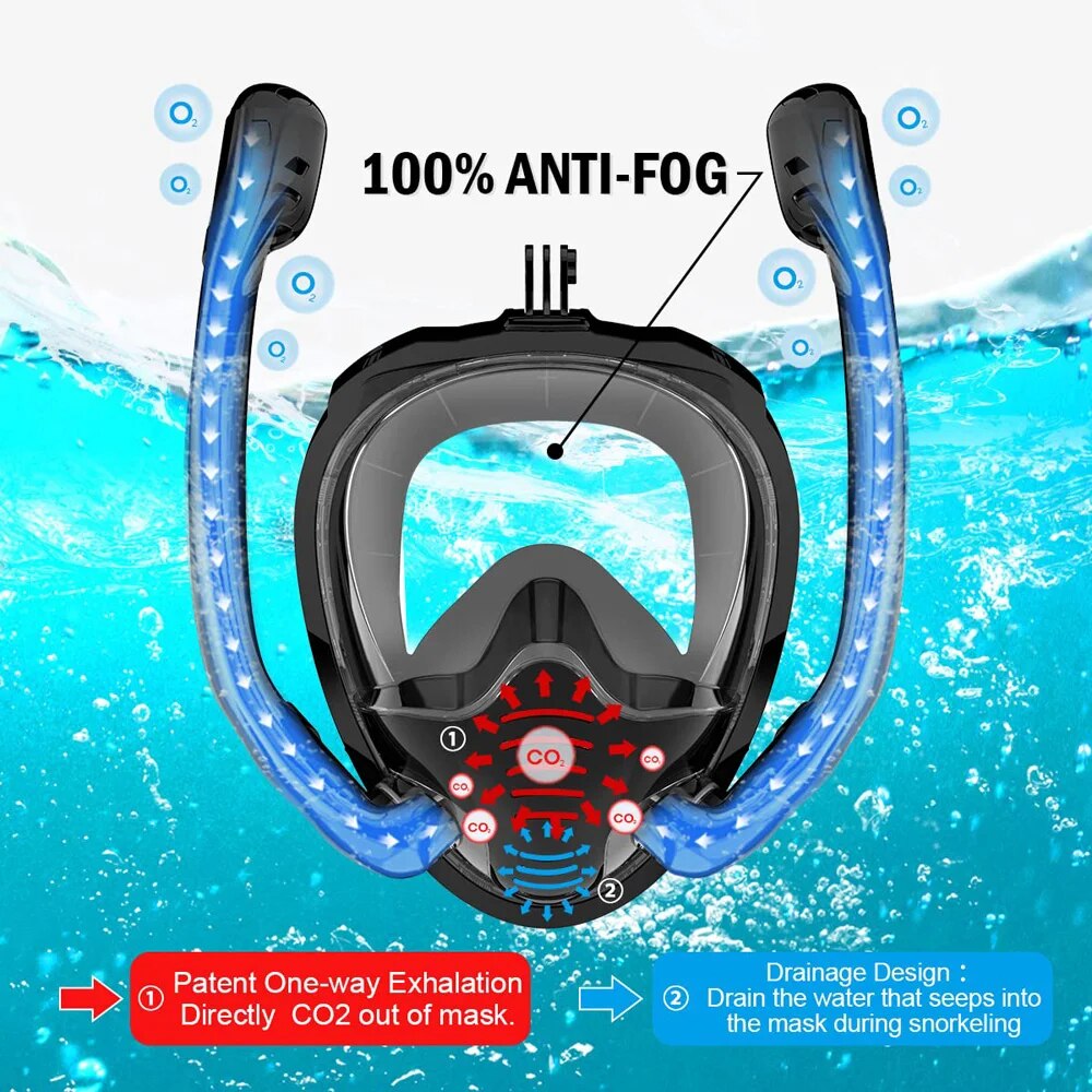 Full Face Snorkel Mask 180°Pan - Anti Pollution Mask 评论和价格