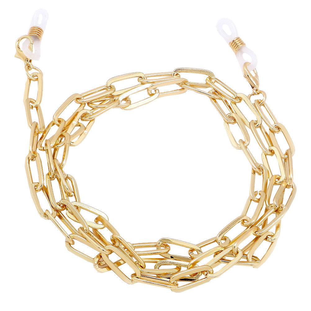 Gold Paperclip Link Glasses Ch - Mask Chain Holder 评论和价格