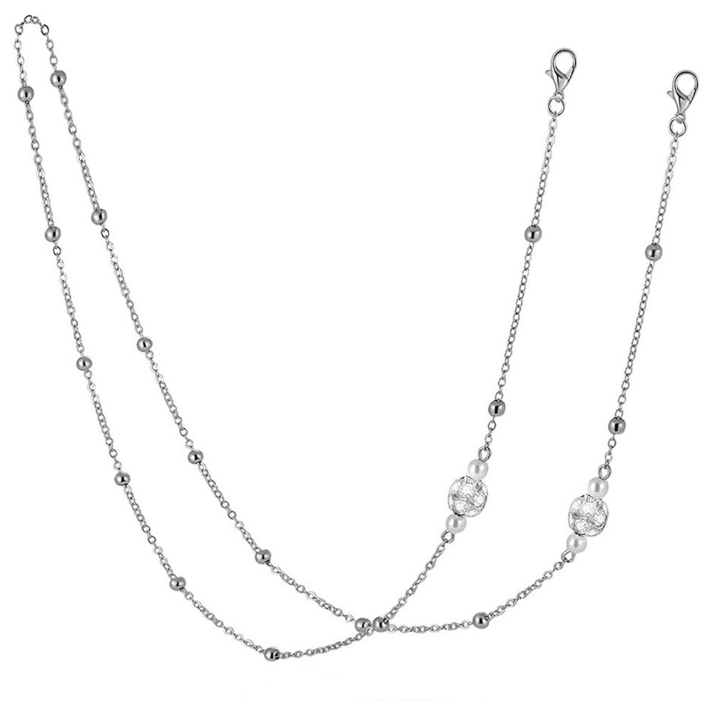 Pearl-Embellished Gold-Plated  - Mask Chain Holder 评论和价格