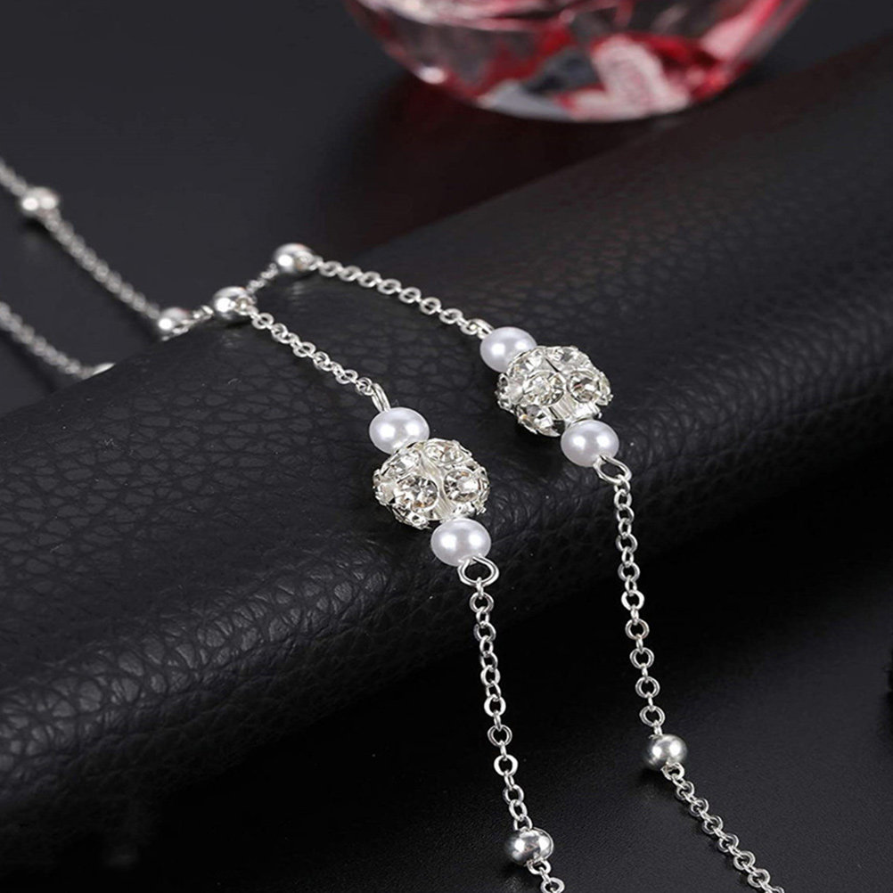 Pearl-Embellished Gold-Plated  - Mask Chain Holder 评论和价格